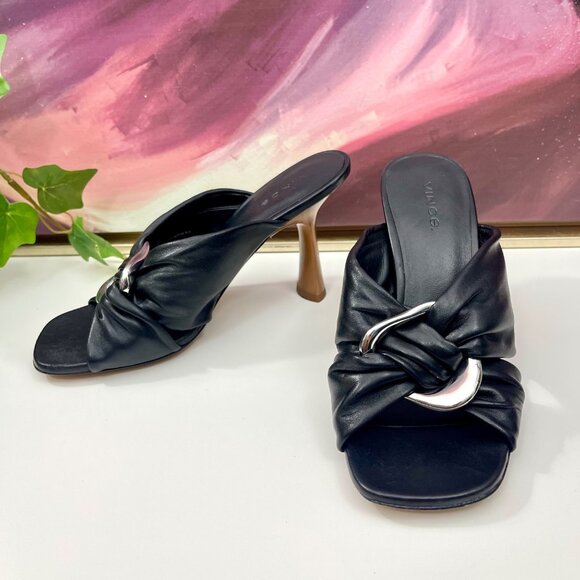 Vince Women's Qiqi Slip On Embellished High Heel Sandals in Black Size 6.5 - Picture 6 of 14